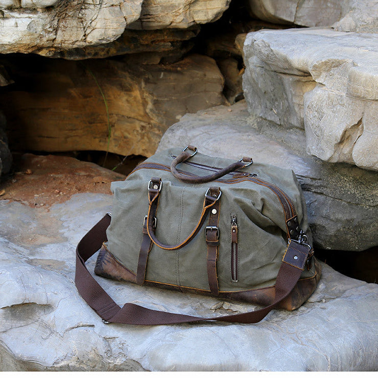 Vintage Waxed Canvas Duffel Bag