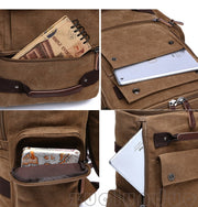 Journeyman Leather Canvas Backpack