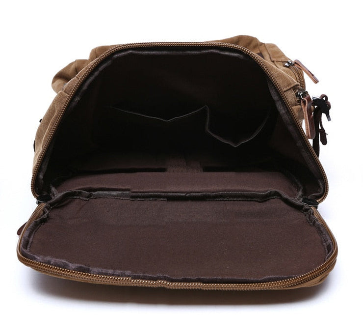 Journeyman Leather Canvas Backpack