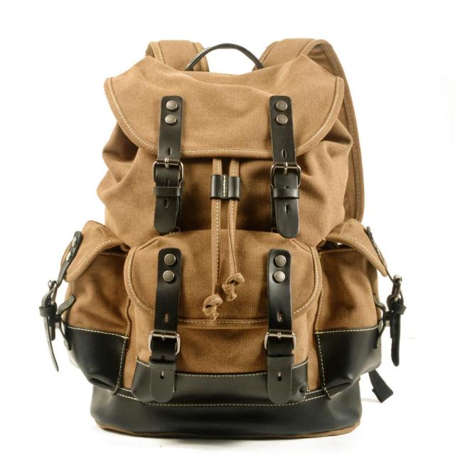 Vintage Canvas Leather Waterproof Backpack